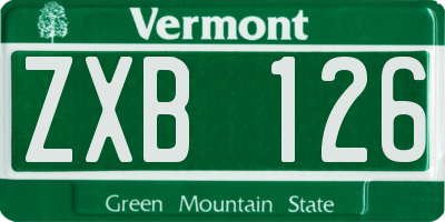 VT license plate ZXB126
