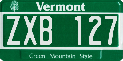 VT license plate ZXB127