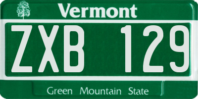 VT license plate ZXB129