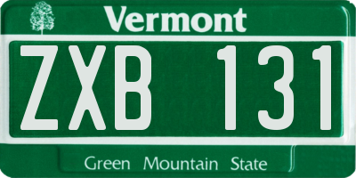 VT license plate ZXB131