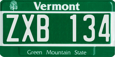 VT license plate ZXB134