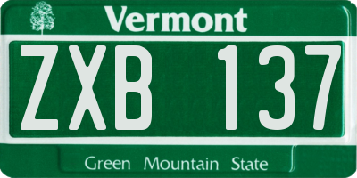 VT license plate ZXB137