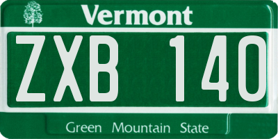VT license plate ZXB140