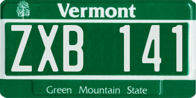 VT license plate ZXB141