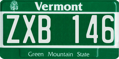 VT license plate ZXB146