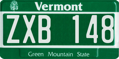 VT license plate ZXB148