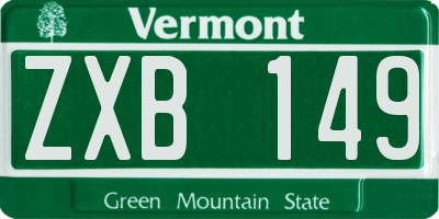 VT license plate ZXB149
