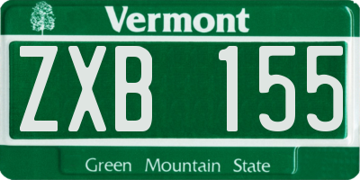 VT license plate ZXB155