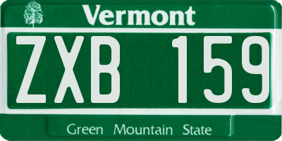 VT license plate ZXB159