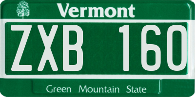 VT license plate ZXB160