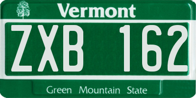 VT license plate ZXB162
