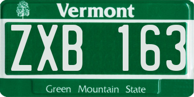 VT license plate ZXB163