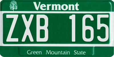VT license plate ZXB165