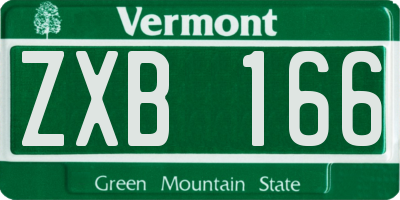 VT license plate ZXB166