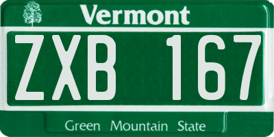 VT license plate ZXB167