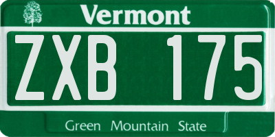 VT license plate ZXB175