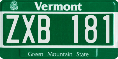 VT license plate ZXB181