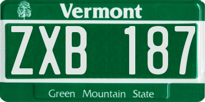 VT license plate ZXB187