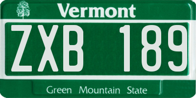 VT license plate ZXB189