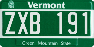 VT license plate ZXB191