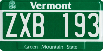 VT license plate ZXB193