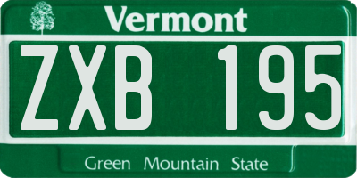 VT license plate ZXB195