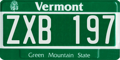 VT license plate ZXB197