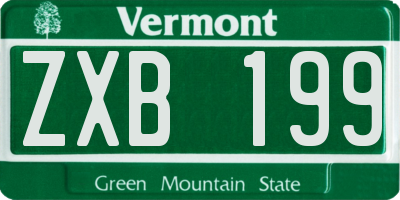 VT license plate ZXB199