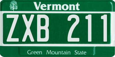 VT license plate ZXB211
