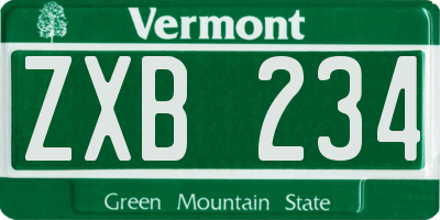 VT license plate ZXB234