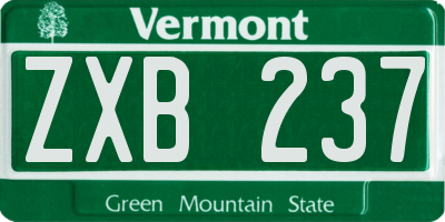 VT license plate ZXB237