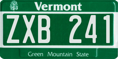 VT license plate ZXB241