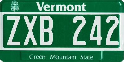 VT license plate ZXB242