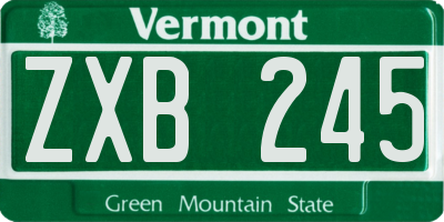VT license plate ZXB245