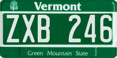 VT license plate ZXB246