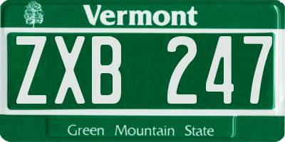 VT license plate ZXB247
