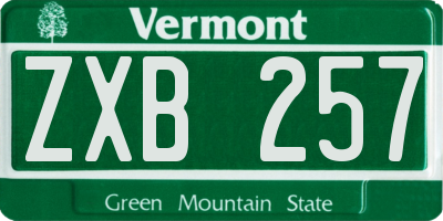 VT license plate ZXB257
