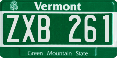 VT license plate ZXB261
