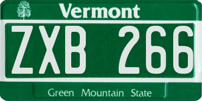 VT license plate ZXB266