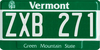 VT license plate ZXB271