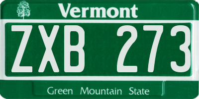 VT license plate ZXB273