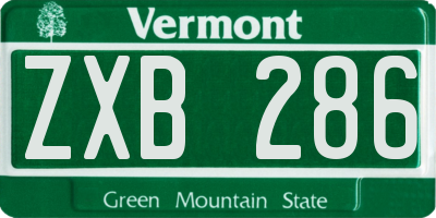 VT license plate ZXB286