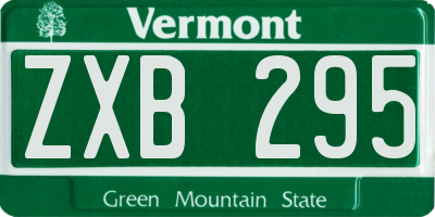 VT license plate ZXB295