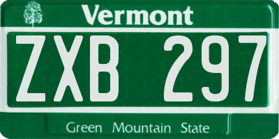 VT license plate ZXB297