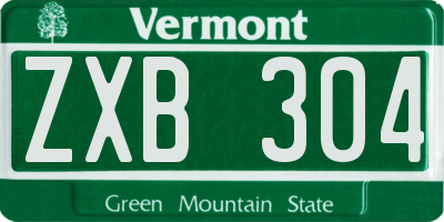 VT license plate ZXB304