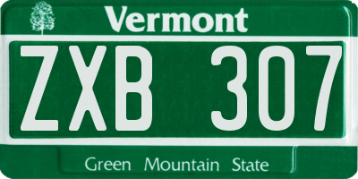 VT license plate ZXB307