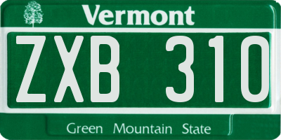 VT license plate ZXB310