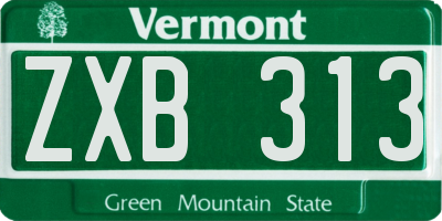 VT license plate ZXB313