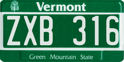 VT license plate ZXB316