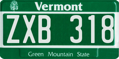 VT license plate ZXB318